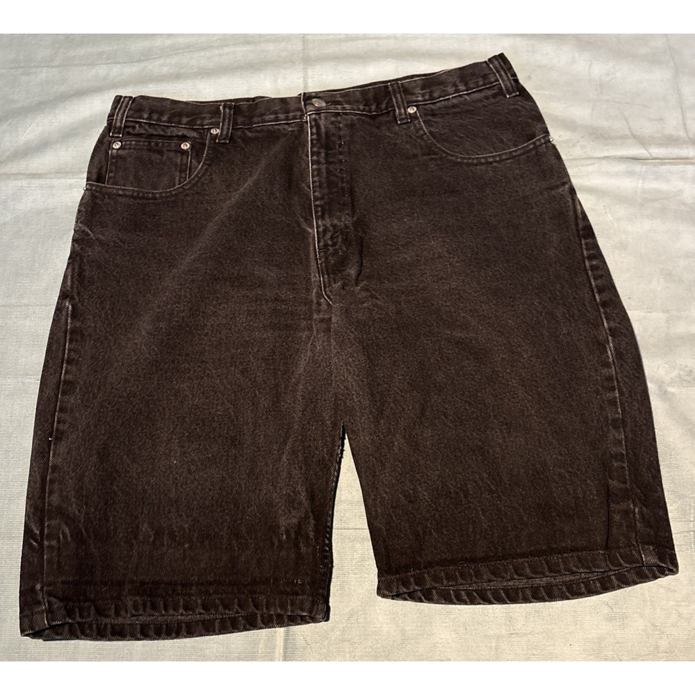 Nuovo Jeanswear Mens Black Denim Shorts Relaxed Fit Faded 36 Inch Waist Vintage